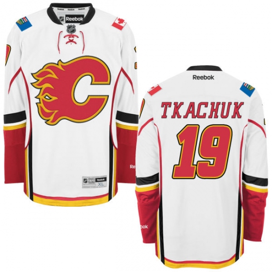 Youth Reebok Calgary Flames #19 Matthew Tkachuk Authentic White Away NHL Jersey - Ujersey