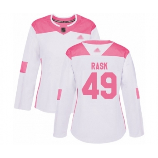Women's Minnesota Wild #49 Victor Rask Authentic White Pink Fashion Hockey Jersey - Ujersey