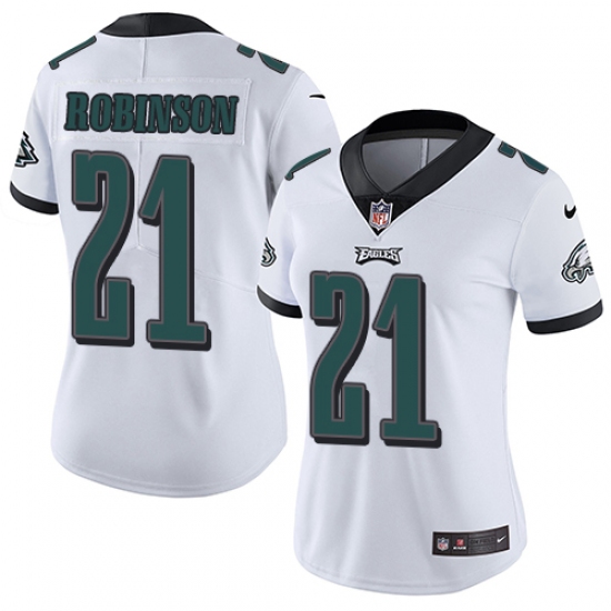 Women's Nike Philadelphia Eagles #21 Patrick Robinson White Vapor Untouchable Limited Player NFL Jersey
