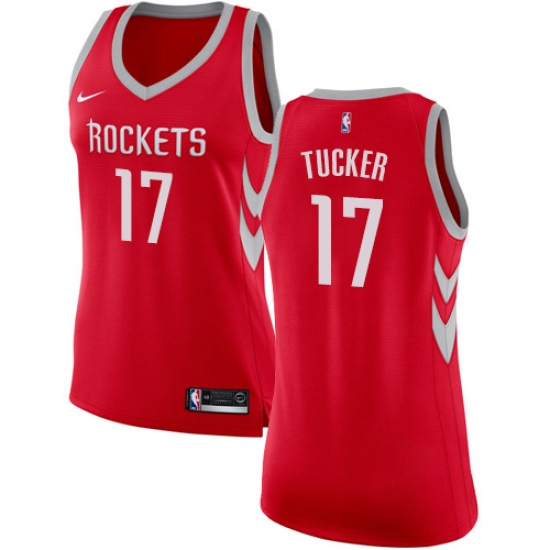 Women's Nike Houston Rockets #17 PJ Tucker Swingman Red NBA Jersey - Icon Edition - Ujersey