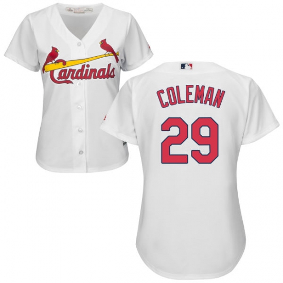 Women's Majestic St. Louis Cardinals #29 Vince Coleman Authentic White Home Cool Base MLB Jersey - Ujersey