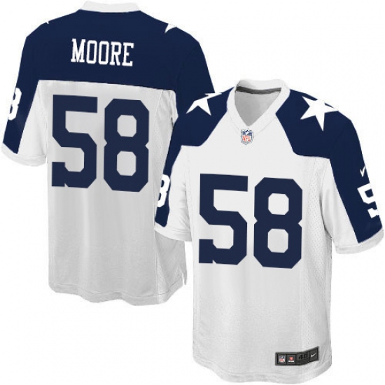 Men's Nike Dallas Cowboys #58 Damontre Moore Game White Throwback Alternate NFL Jersey - Ujersey