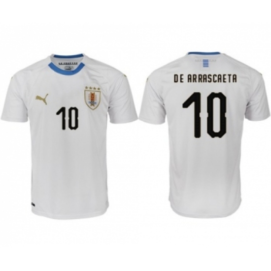Uruguay #10 De Arrascaeta Home Soccer Country Jersey