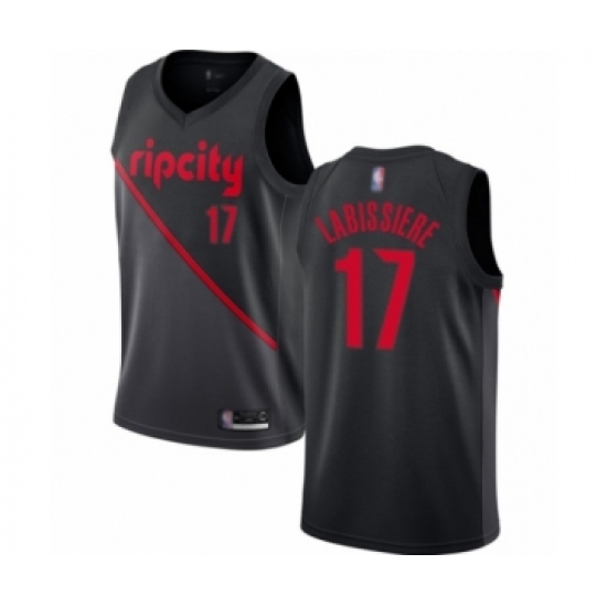 Youth Portland Trail Blazers #17 Skal Labissiere Swingman Black Basketball Jersey - 2018 19 City Edition - Ujersey