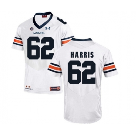 Auburn Tigers 62 Josh Harris White College Football Jersey - Ujersey