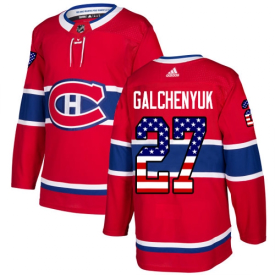 Youth Adidas Montreal Canadiens #27 Alex Galchenyuk Authentic Red USA Flag Fashion NHL Jersey - Ujersey