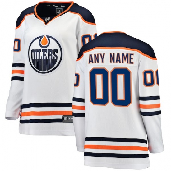 Women's Edmonton Oilers Fanatics Branded White Away Breakaway Custom Jersey - Ujersey