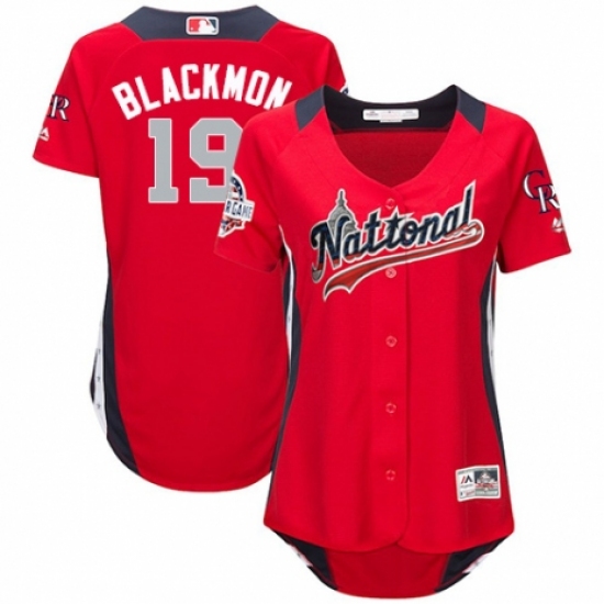 Women's Majestic Colorado Rockies #19 Charlie Blackmon Game Red National League 2018 MLB All-Star MLB Jersey - Ujersey