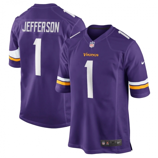 Men's Minnesota Vikings #1 Justin Jefferson Nike Purple 2020 NFL Draft First Round Pick Game Jersey.webp - Ujersey