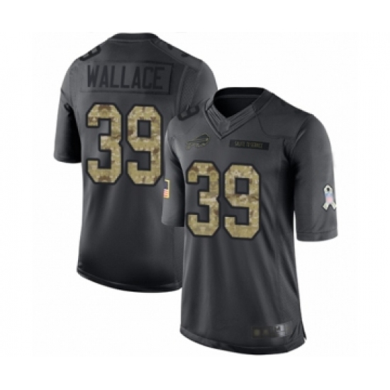 Men's Buffalo Bills #39 Levi Wallace Limited Black 2016 Salute to Service Football Jersey - Ujersey