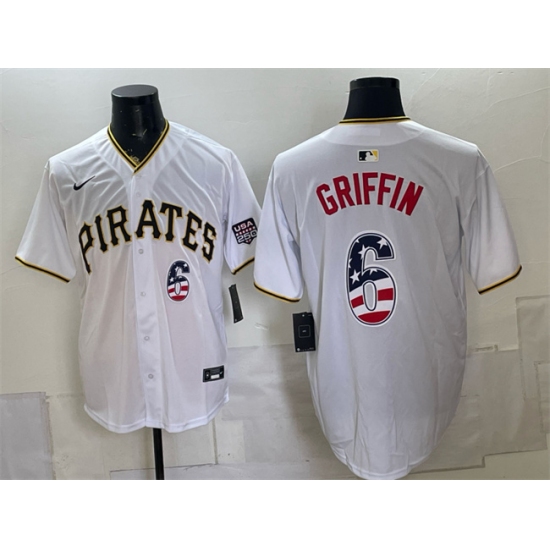 Men's Pittsburgh Pirates #6 Konnor Griffin White USA 250 Fourth of July Stitched Baseball Jersey - Ujersey
