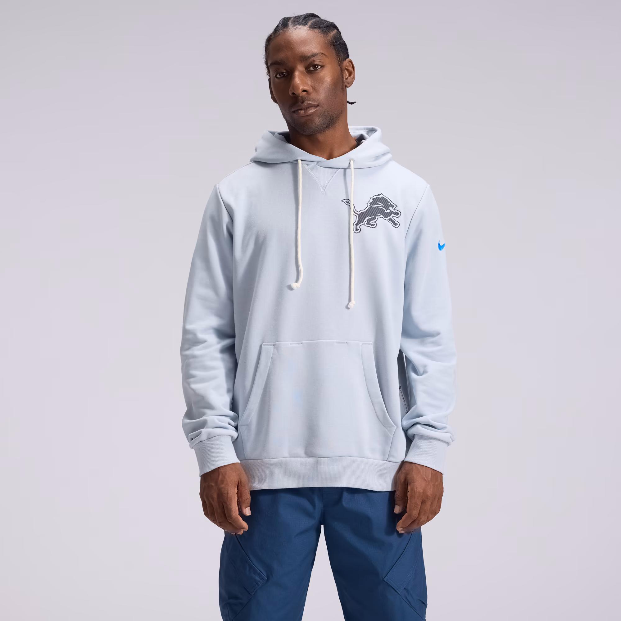 Men's Detroit Lions  Nike Silver 2026 Rivalries Collection Standard Issue Sideline Pullover Hoodie - SUjersey01