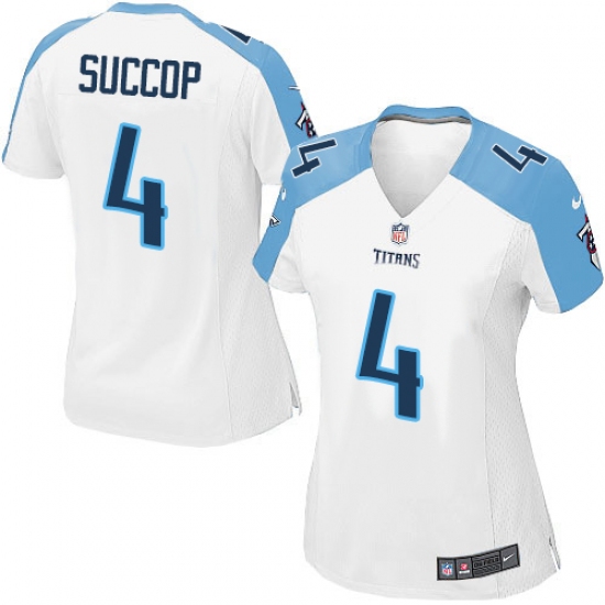 Women's Nike Tennessee Titans #4 Ryan Succop Game White NFL Jersey - Ujersey