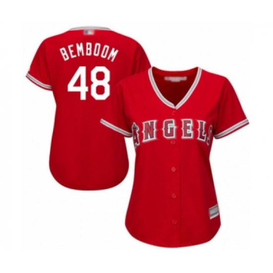 Women's Los Angeles Angels of Anaheim #48 Anthony Bemboom Authentic Red Alternate Cool Base Baseball Player Jersey - Ujersey