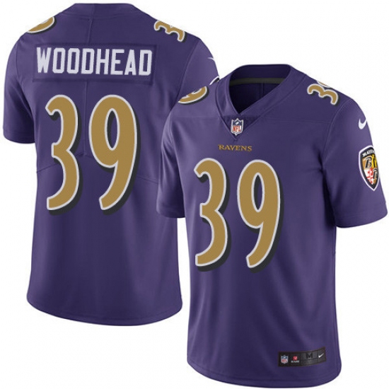 Men's Nike Baltimore Ravens #39 Danny Woodhead Limited Purple Rush Vapor Untouchable NFL Jersey - Ujersey