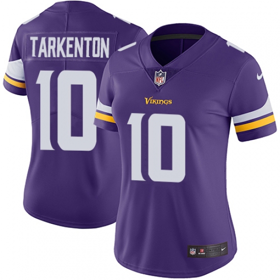 Women's Nike Minnesota Vikings #10 Fran Tarkenton Purple Team Color Vapor Untouchable Limited Player NFL Jersey - Ujersey