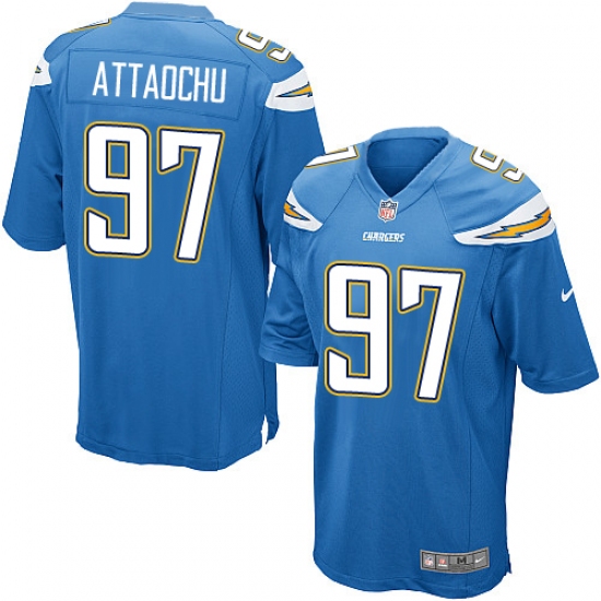 Men's Nike Los Angeles Chargers #97 Jeremiah Attaochu Game Electric Blue Alternate NFL Jersey - Ujersey