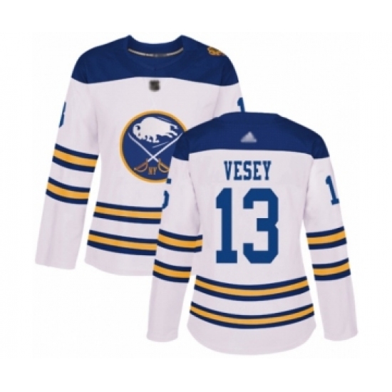 Women's Buffalo Sabres #13 Jimmy Vesey Authentic White 2018 Winter Classic Hockey Jersey - Ujersey