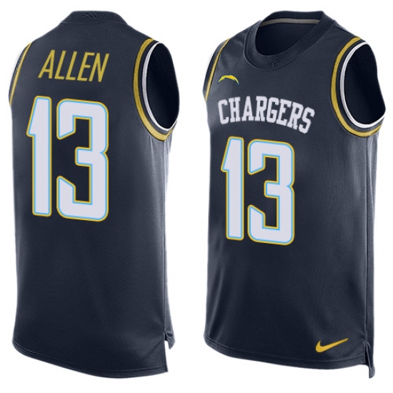 Men's Nike Los Angeles Chargers #13 Keenan Allen Limited Navy Blue Player Name & Number Tank Top NFL Jersey - Ujersey