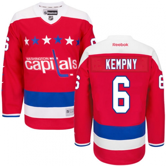 Men's Reebok Washington Capitals #6 Michal Kempny Premier Red Third NHL Jersey - Ujersey