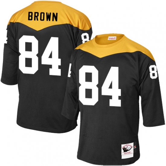 Men's Mitchell and Ness Pittsburgh Steelers #84 Antonio Brown Elite Black 1967 Home Throwback NFL Jersey - Ujersey