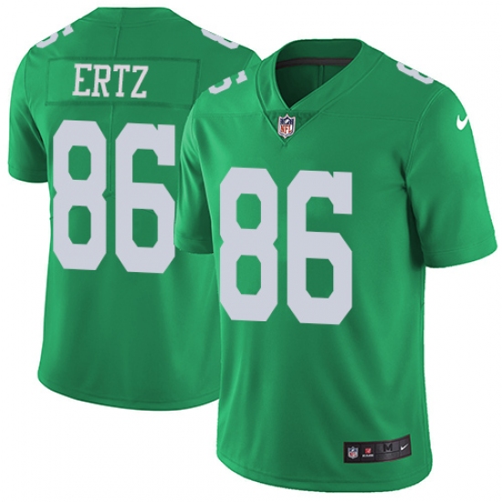 Men's Nike Philadelphia Eagles #86 Zach Ertz Limited Green Rush Vapor Untouchable NFL Jersey - Ujersey