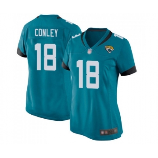 Women's Jacksonville Jaguars #18 Chris Conley Game Teal Green Alternate Football Jersey - Ujersey
