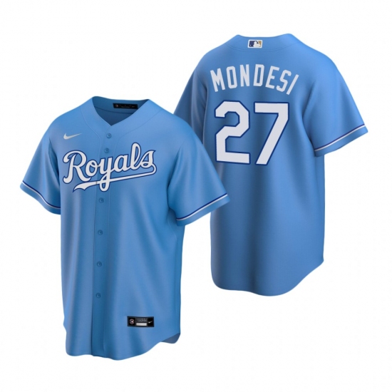 Men's Nike Kansas City Royals #27 Adalberto Mondesi Light Blue Alternate Stitched Baseball Jersey - Ujersey