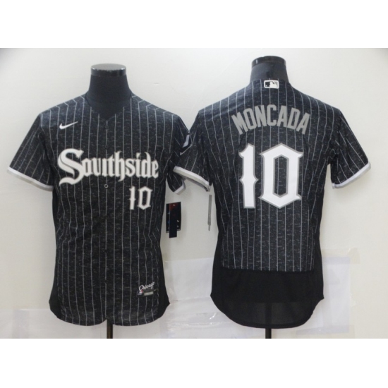 Men's Nike Chicago White Sox #10 Yoan Moncada Black Alternate Stitched Jersey - Ujersey