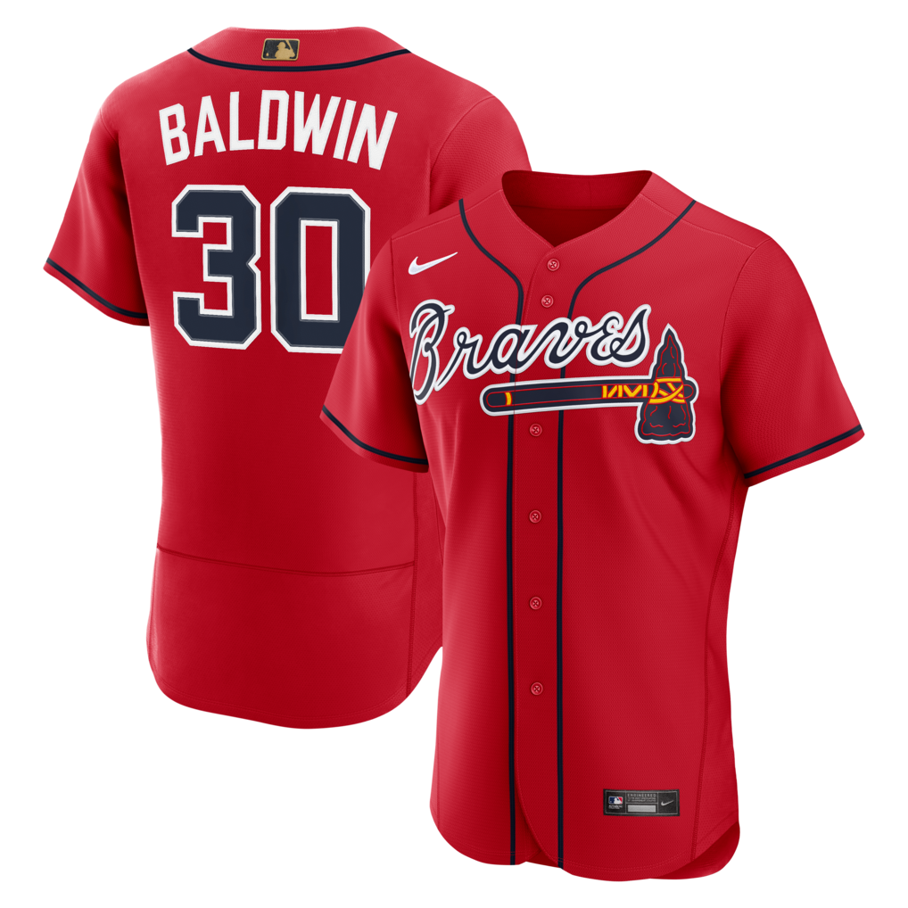 Men's Atlanta Braves Drake Baldwin Nike Red MLB Awards Authentic Jersey - Ujersey