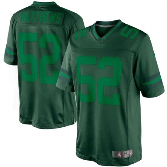 Men's Nike Green Bay Packers #52 Clay Matthews Green Drenched Limited NFL Jersey - Ujersey