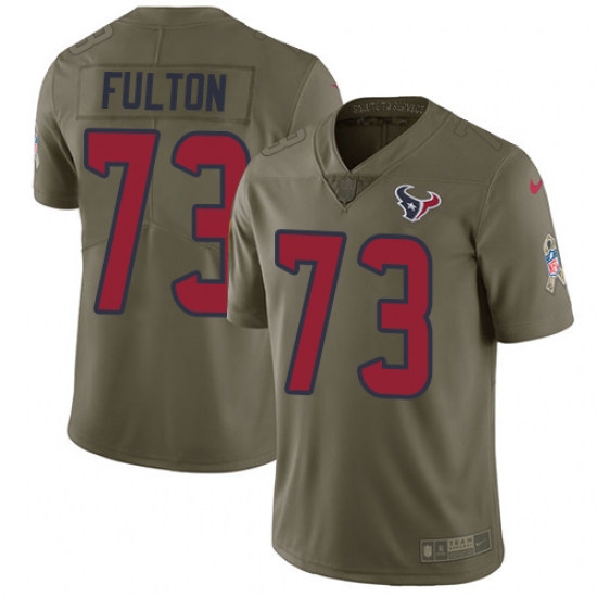 Men's Nike Houston Texans #73 Zach Fulton Limited Olive 2017 Salute to Service NFL Jersey - Ujersey