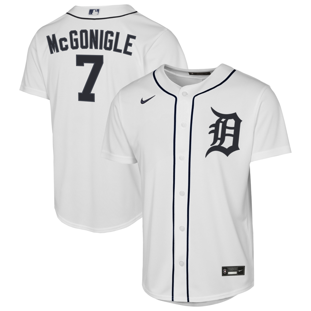 Youth Detroit Tigers Kevin McGonigle Nike White Home Replica Jersey - Ujersey