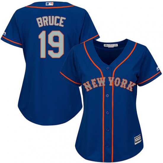 Women's Majestic New York Mets #19 Jay Bruce Authentic Royal Blue Alternate Road Cool Base MLB Jersey - Ujersey