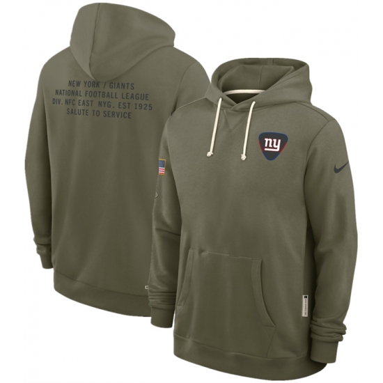 Men's New York Giants Olive 2025 Salute to Service Pullover Hoodie - Ujersey