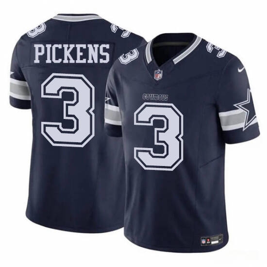 Men's Dallas Cowboys #3 George Pickens Blue 2025 Draft F.U.S.E. Vapor Untouchable Limited Football Stitched Jersey - Ujersey