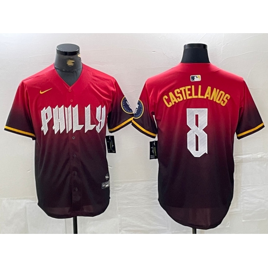 Men's Philadelphia Phillies #8 Nick Castellanos Red 2024 City Cool Base Jersey - Ujersey