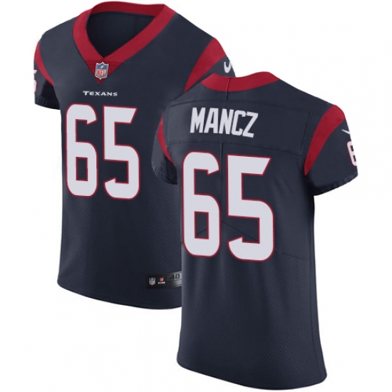 Men's Nike Houston Texans #65 Greg Mancz Navy Blue Team Color Vapor Untouchable Elite Player NFL Jersey - Ujersey