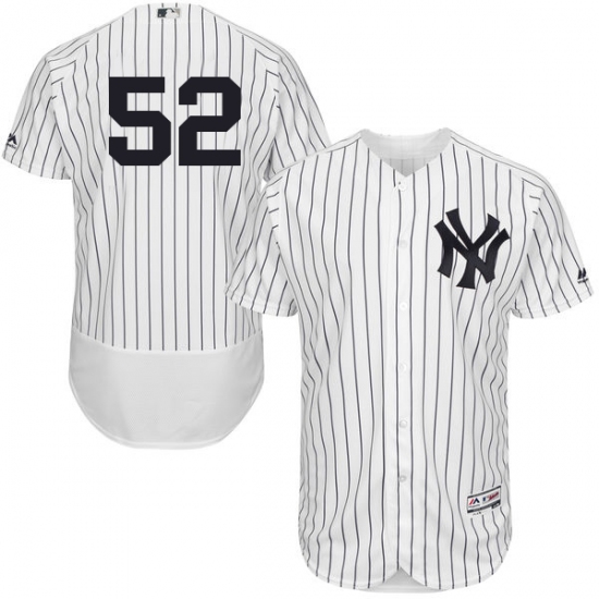 Men's Majestic New York Yankees #52 C.C. Sabathia White Home Flex Base Authentic Collection MLB Jersey - Ujersey