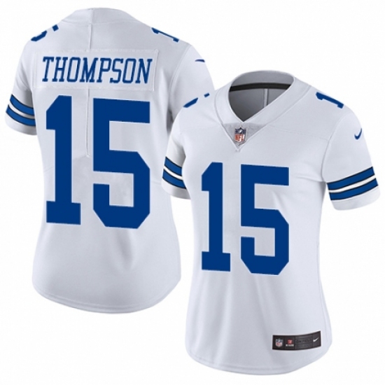 Women's Nike Dallas Cowboys #15 Deonte Thompson White Vapor Untouchable Limited Player NFL Jersey - Ujersey