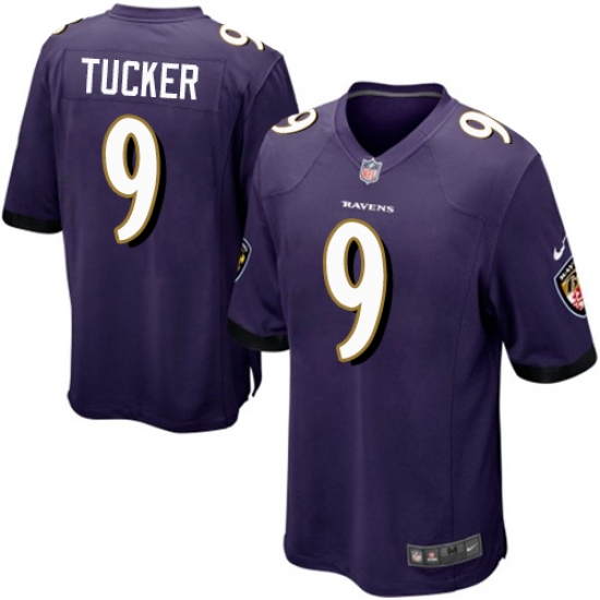 Men's Nike Baltimore Ravens #9 Justin Tucker Game Purple Team Color NFL Jersey - Ujersey