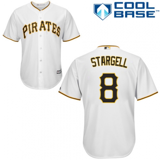 Youth Majestic Pittsburgh Pirates #8 Willie Stargell Authentic White Home Cool Base MLB Jersey - Ujersey