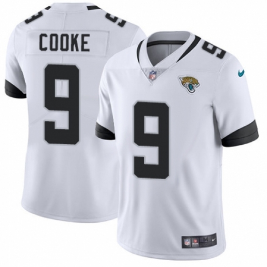 Men's Nike Jacksonville Jaguars #9 Logan Cooke White Vapor Untouchable Limited Player NFL Jersey - Ujersey