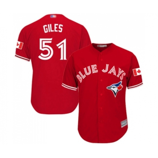 Men's Toronto Blue Jays #51 Ken Giles Replica Scarlet Alternate Cool Base Baseball Jersey - Ujersey