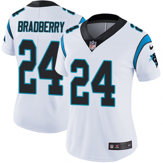 Women's Nike Carolina Panthers #24 James Bradberry White Vapor Untouchable Limited Player NFL Jersey - Ujersey