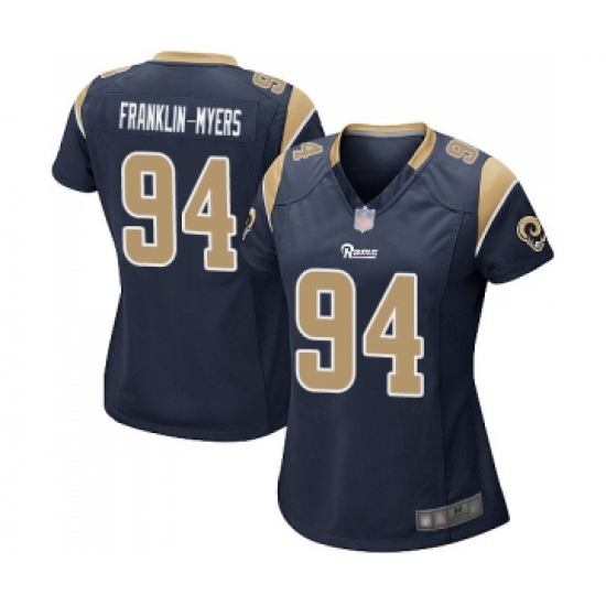 Women's Los Angeles Rams #94 John Franklin-Myers Game Navy Blue Team Color Football Jersey - Ujersey