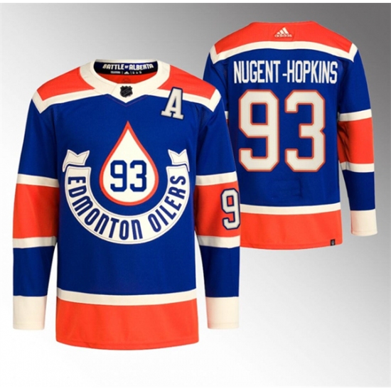 Men's Edmonton Oilers #93 Ryan Nugent-Hopkins 2023 Royal Heritage Classic Primegreen Stitched Jersey - Ujersey