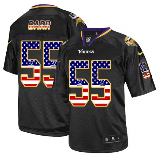 Men's Nike Minnesota Vikings #55 Anthony Barr Elite Black USA Flag Fashion NFL Jersey - Ujersey