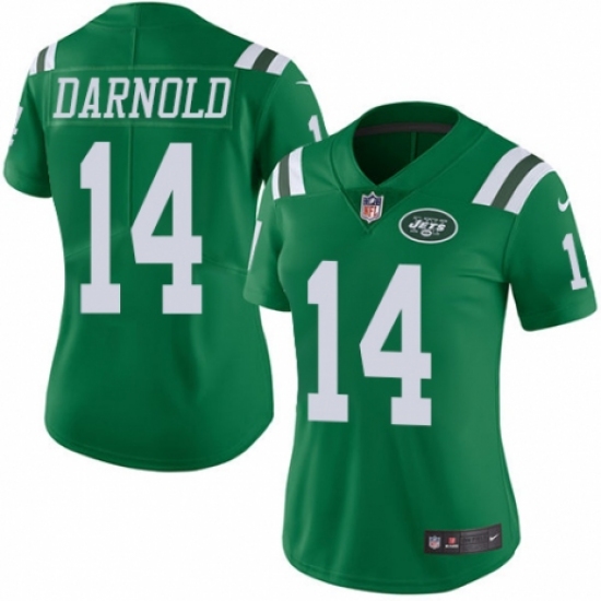 Women's Nike New York Jets #14 Sam Darnold Limited Green Rush Vapor Untouchable NFL Jersey - Ujersey