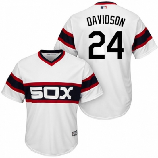 Men's Majestic Chicago White Sox #24 Matt Davidson Replica White 2013 Alternate Home Cool Base MLB Jersey - Ujersey
